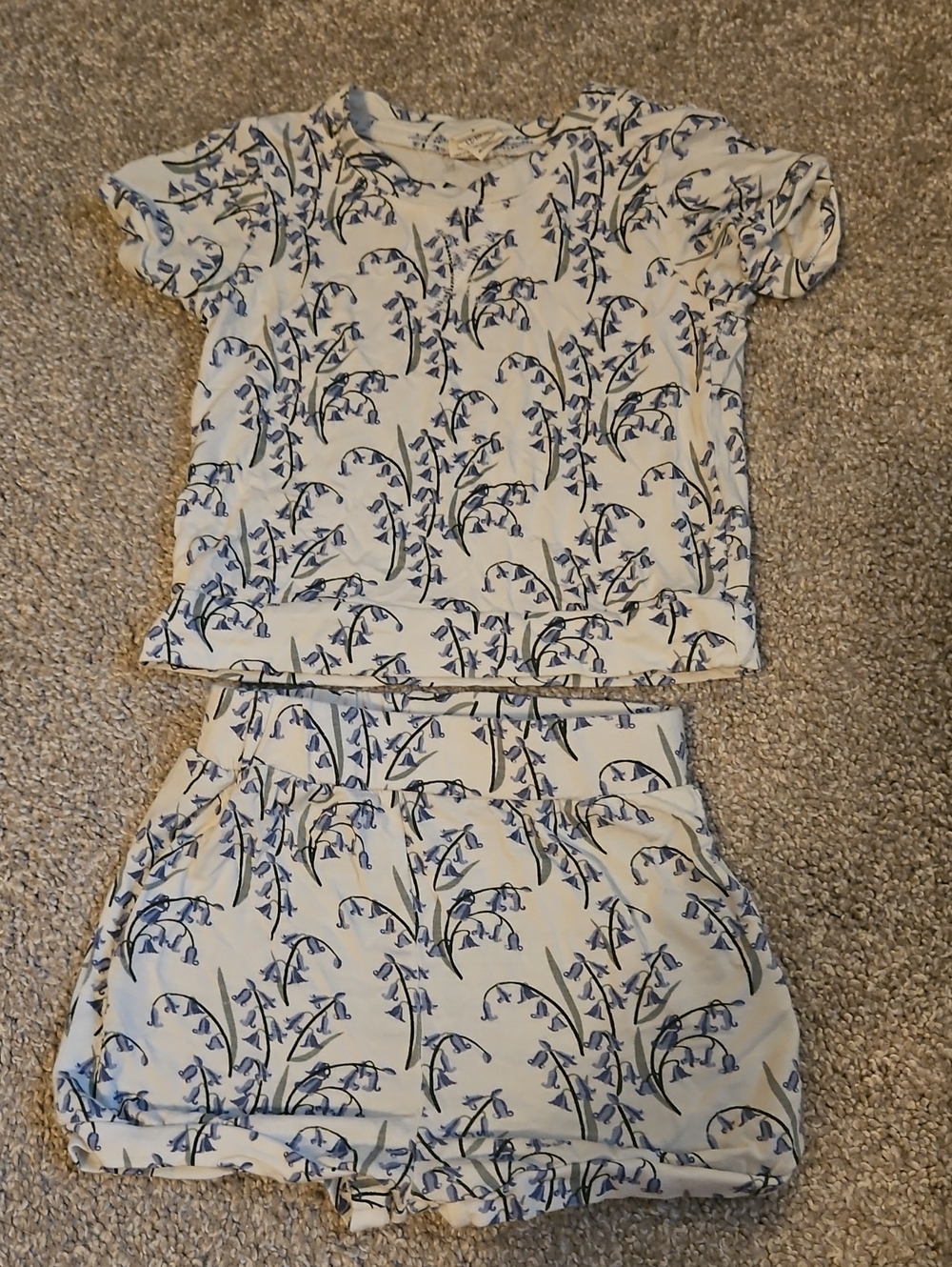 Kate Quinn Bluebells Bamboo Short Set 12-18M Floral Summer